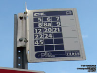 Panneau d'arr�t d'autobus CIT Chambly - Richelieu - Carignan bus stop sign